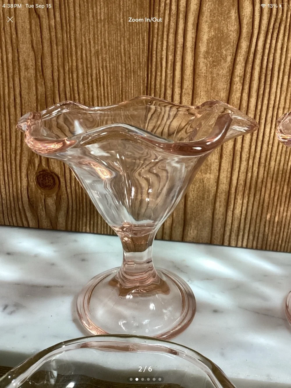 Vintage Italian Fidenza Ice Cream dishes - Elegant Ruffled Edge Sundae Bowls
